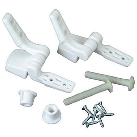 Highkey Master Plumber Plastic Toilet Seat Hinge; White LR562091